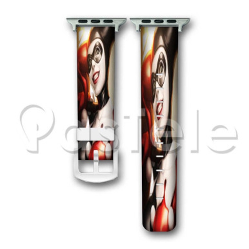 Harley Quinn Joker Villain Custom Personaliez Apple Watch Band 38mm 40mm 42mm 44mm Leather PU