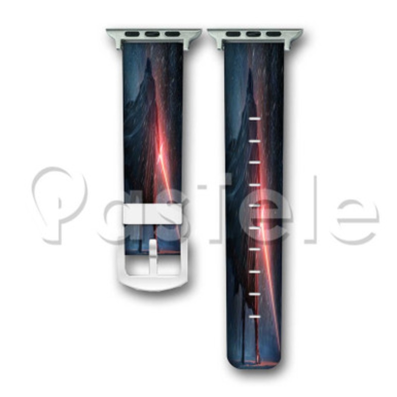 Kylo Ren Star Wars With Red Light Saber Custom Personaliez Apple Watch Band 38mm 40mm 42mm 44mm Leather PU