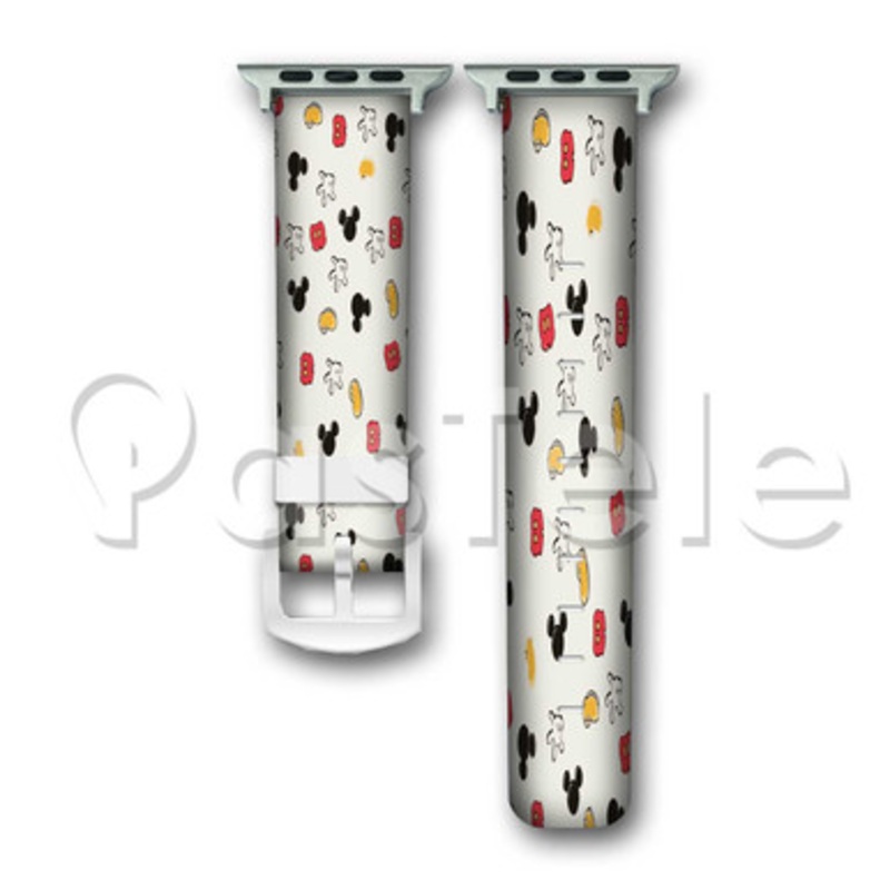 Mickey Mouse Hands and Cloths Custom Personaliez Apple Watch Band 38mm 40mm 42mm 44mm Leather