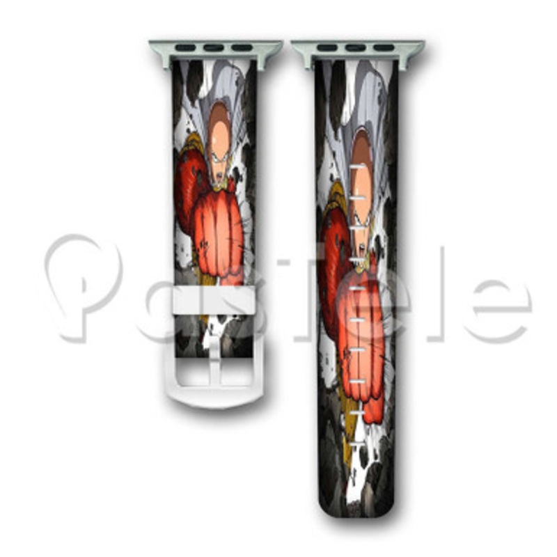 One Punch Man Saitama Custom Personaliez Apple Watch Band 38mm 40mm 42mm 44mm Leather PU