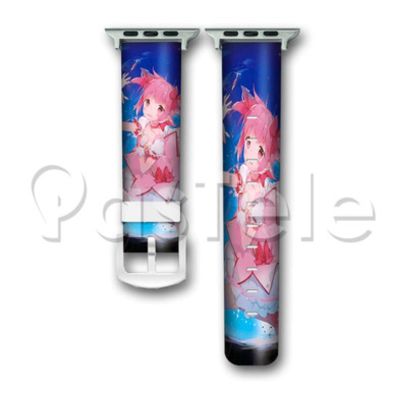 Puella Magi Madoka Magica Kaname Custom Personaliez Apple Watch Band 38mm 40mm 42mm 44mm Leather