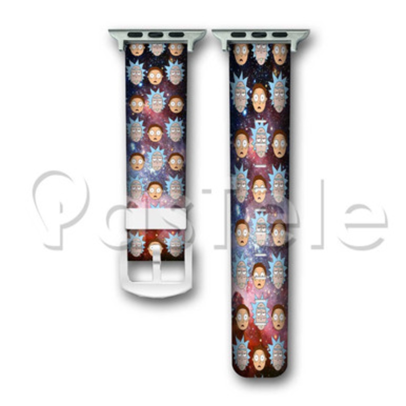 Rick and Morty Galaxy Custom Personaliez Apple Watch Band 38mm 40mm 42mm 44mm Leather
