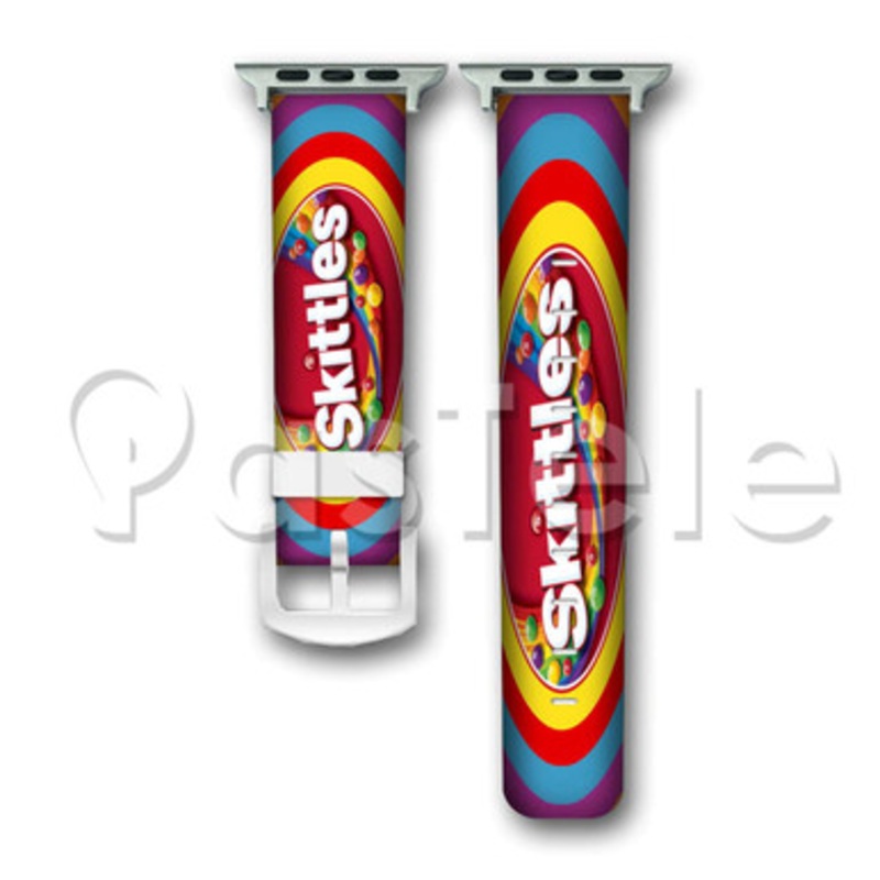 Skittles Custom Personaliez Apple Watch Band 38mm 40mm 42mm 44mm Leather