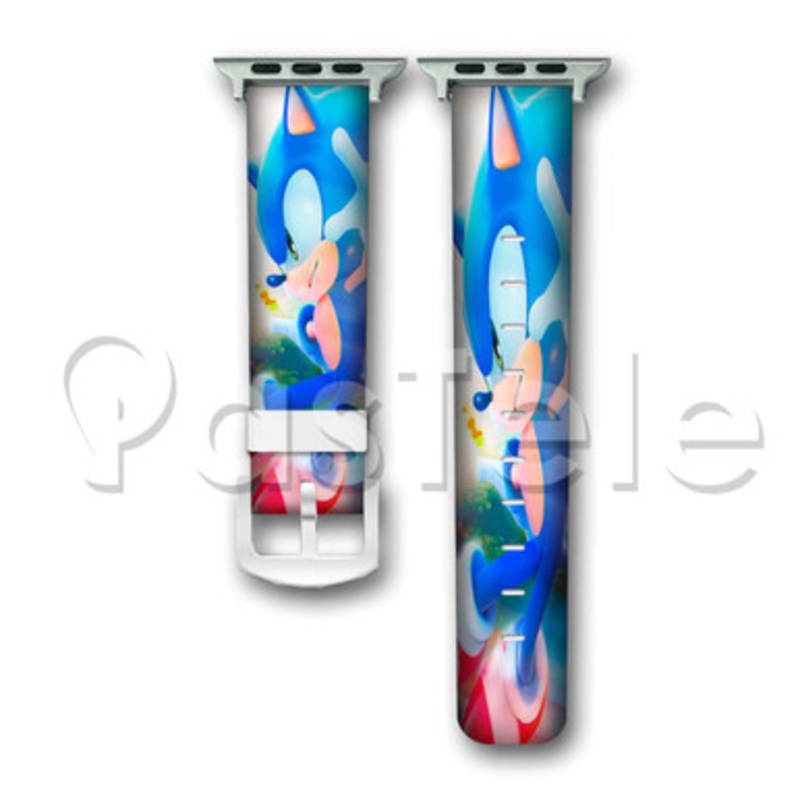 Sonic the Hedgehog Custom Personaliez Apple Watch Band 38mm 40mm 42mm 44mm Leather
