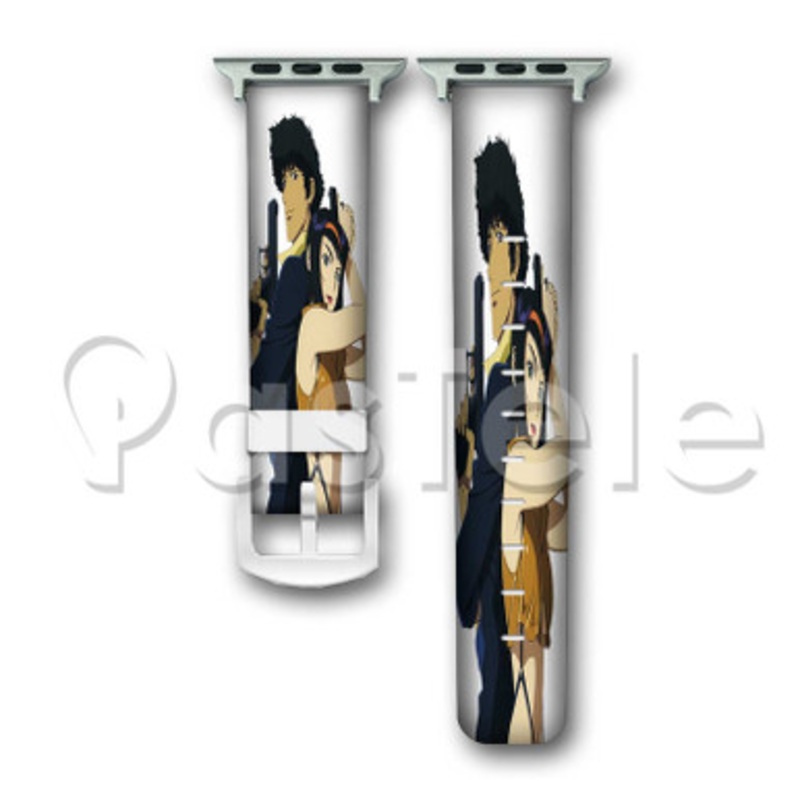 Spike Spiegel and Faye Valentine Cowboy Bebop Custom Personaliez Apple Watch Band 38mm 40mm 42mm 44mm Leather PU