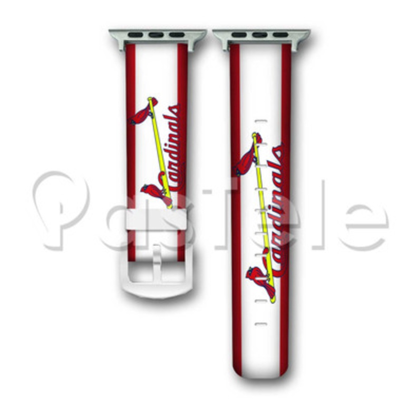 St Louis Cardinals MLB Custom Personaliez Apple Watch Band 38mm 40mm 42mm 44mm Leather