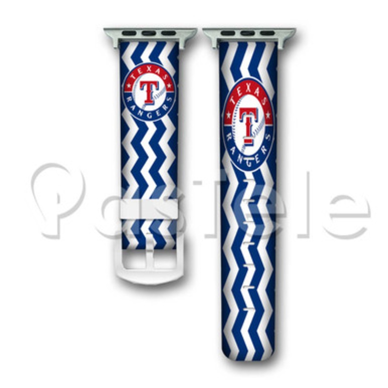 Texas Rangers MLB Custom Personaliez Apple Watch Band 38mm 40mm 42mm 44mm Leather