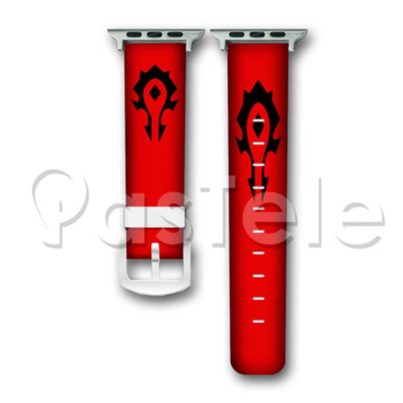 World of Warcraft Red Horde Custom Personaliez Apple Watch Band 38mm 40mm 42mm 44mm Leather