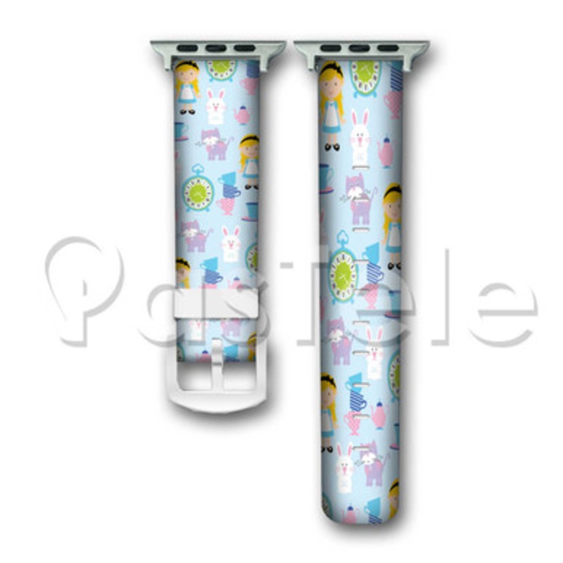 Alice in Wonderland Characters Disney Custom Personaliez Apple Watch Band 38mm 40mm 42mm 44mm Leathe