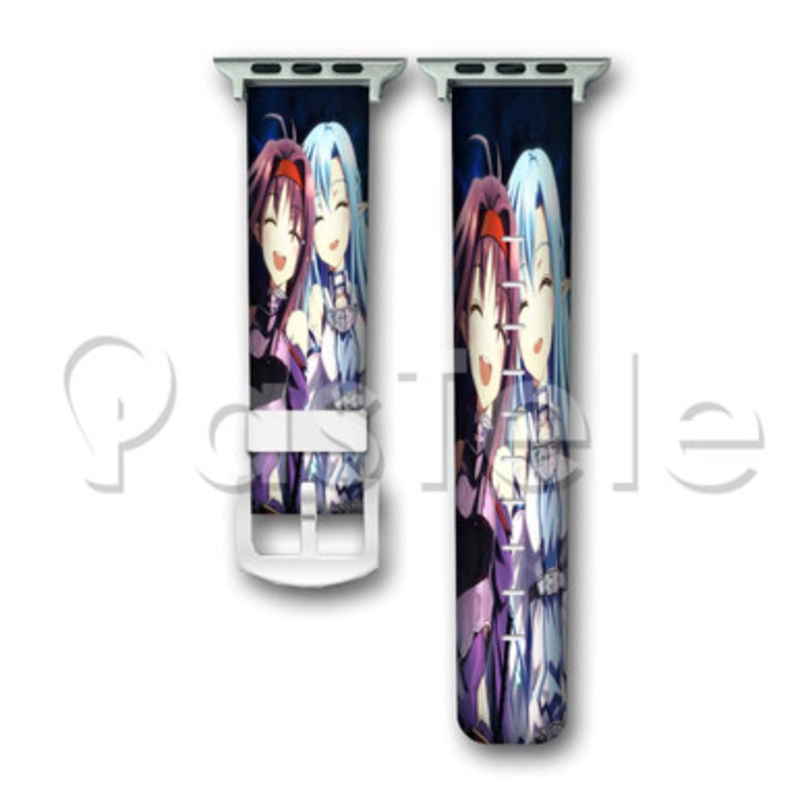 Asuna and Sinon Sword Art Online Custom Personaliez Apple Watch Band 38mm 40mm 42mm 44mm Leather