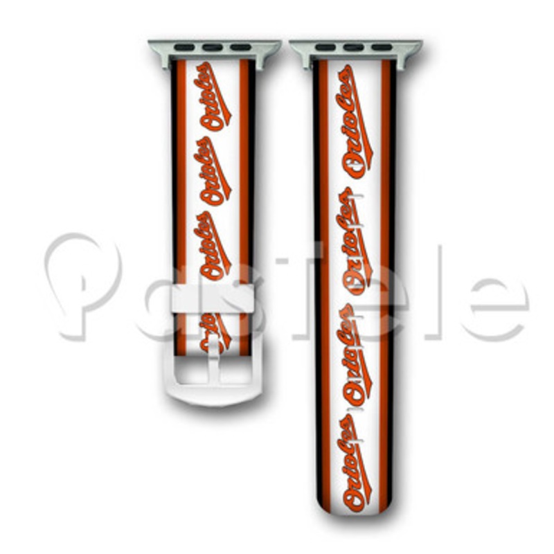 Baltimore Orioles MLB Custom Personaliez Apple Watch Band 38mm 40mm 42mm 44mm Leather
