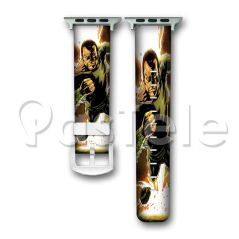 Black Adam DC Comics Custom Personaliez Apple Watch Band 38mm 40mm 42mm 44mm Leather