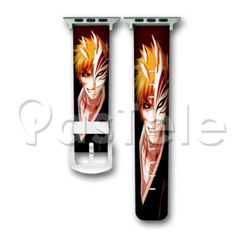 Bleach Ichigo Hollow Mask Custom Personaliez Apple Watch Band 38mm 40mm 42mm 44mm Leather