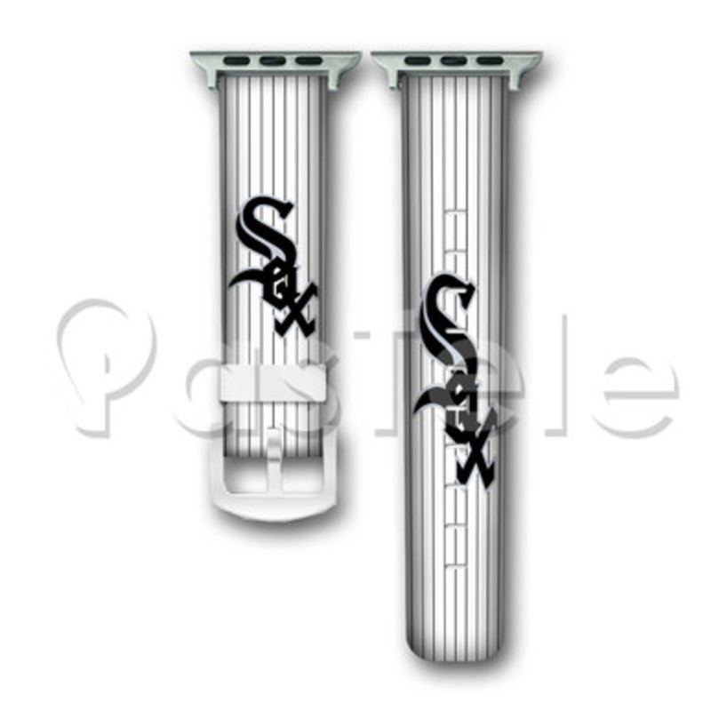 Chicago White Sox MLB Custom Personaliez Apple Watch Band 38mm 40mm 42mm 44mm Leather