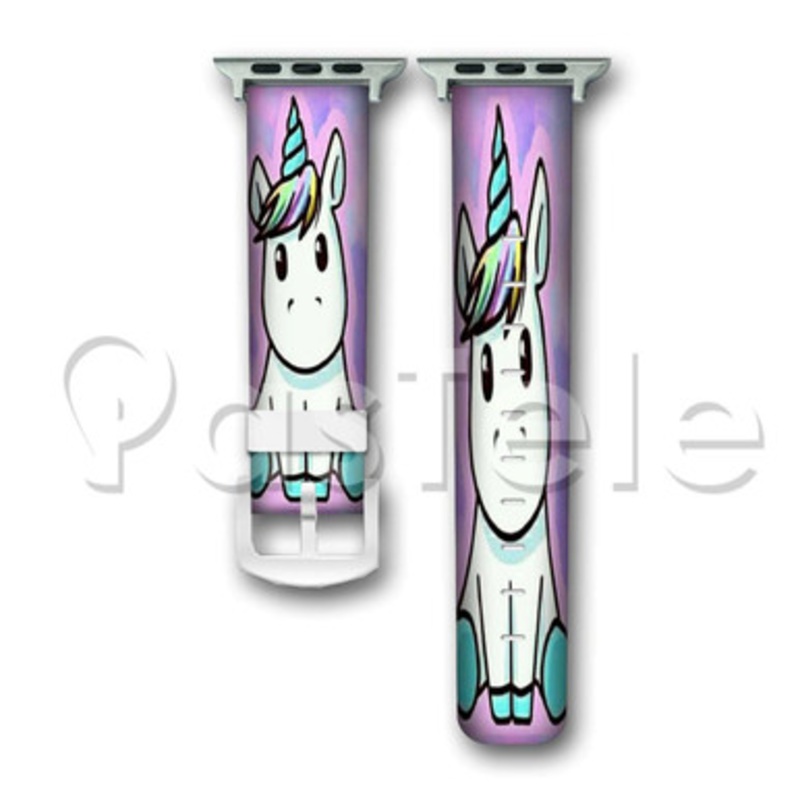 Cute unicorn Custom Personaliez Apple Watch Band 38mm 40mm 42mm 44mm Leather