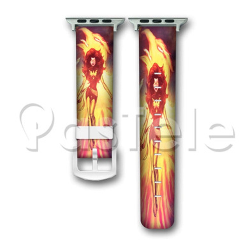 Dark Phoenix Marvel Custom Personaliez Apple Watch Band 38mm 40mm 42mm 44mm Leather