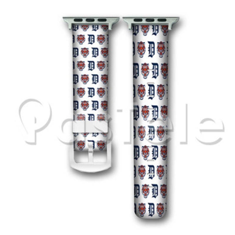 Detroit Tigers MLB Custom Personaliez Apple Watch Band 38mm 40mm 42mm 44mm Leather
