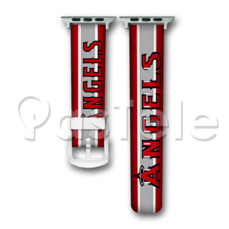 Los Angeles Angels MLB Custom Personaliez Apple Watch Band 38mm 40mm 42mm 44mm Leather