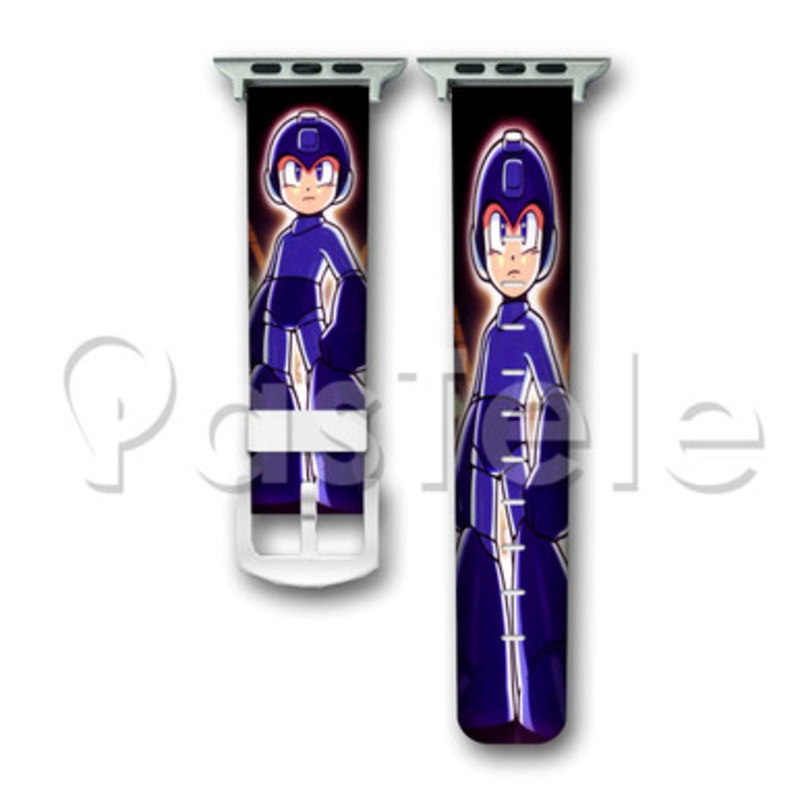 MEgaman Rockman Custom Personaliez Apple Watch Band 38mm 40mm 42mm 44mm Leather