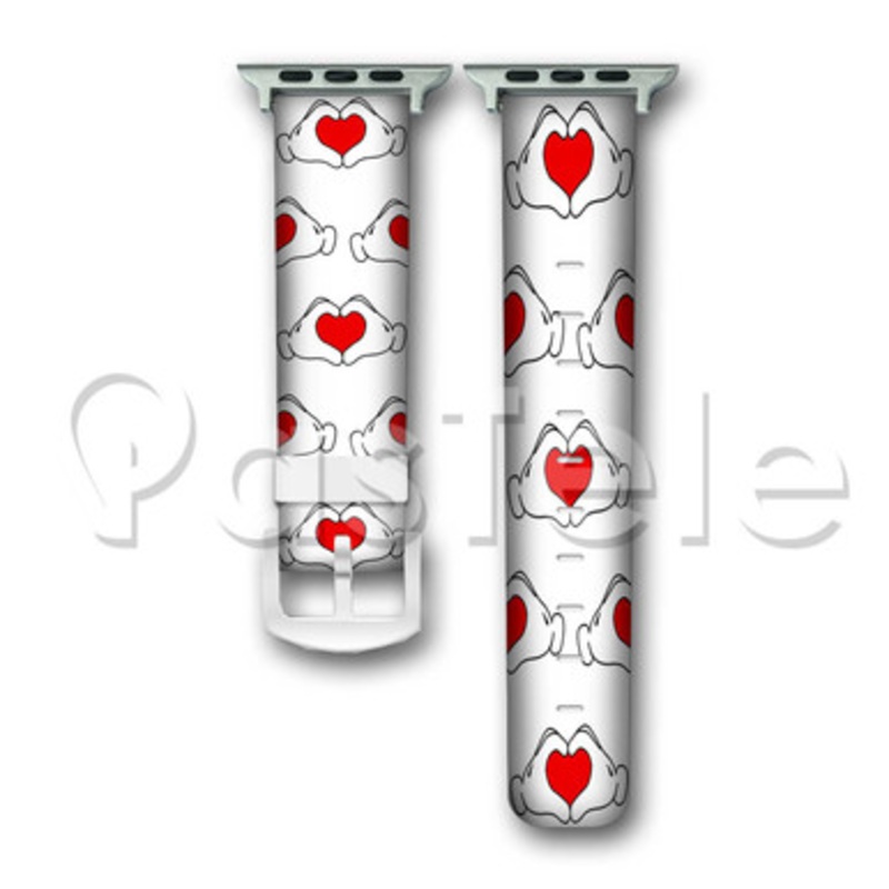 Mickey Hand Disney Custom Personaliez Apple Watch Band 38mm 40mm 42mm 44mm Leather