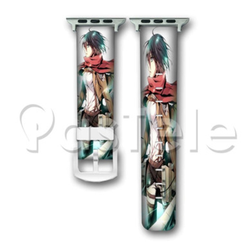 Mikasa Ackerman Attack on Titan Shingeki no Kyojin Custom Personaliez Apple Watch Band 38mm 40mm 42m