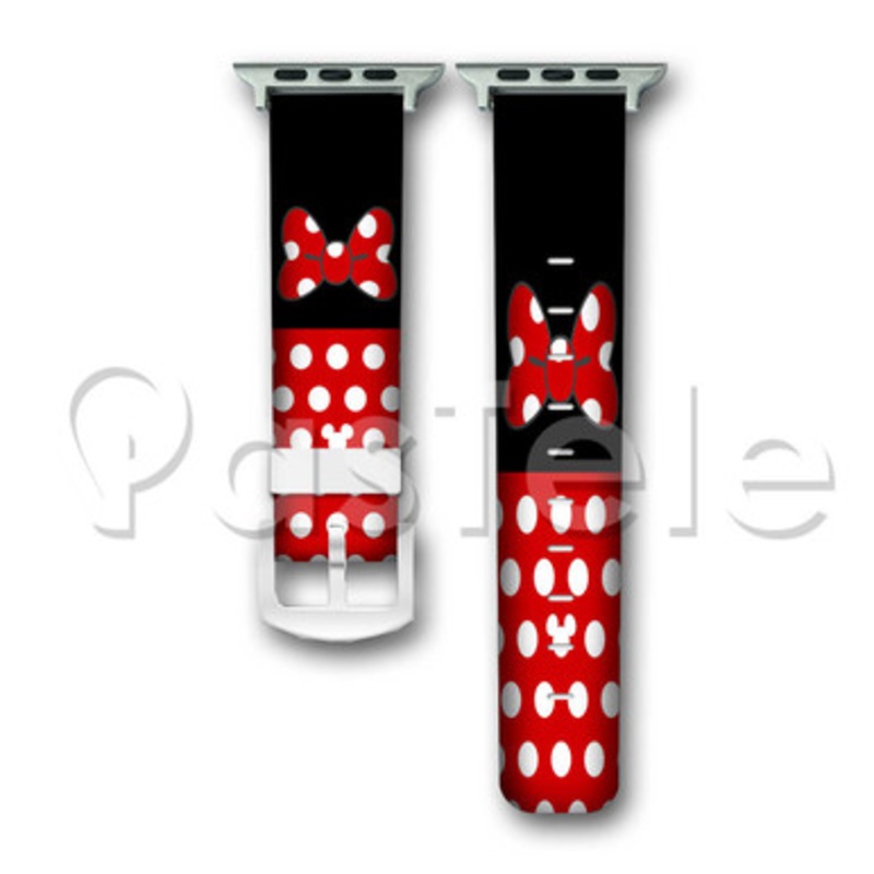 Minnie Mouse Body Disney Custom Personaliez Apple Watch Band 38mm 40mm 42mm 44mm Leather