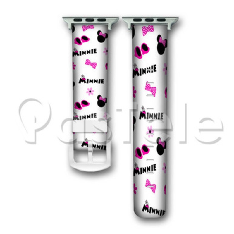 Minnie Mouse Disney 2 Custom Personaliez Apple Watch Band 38mm 40mm 42mm 44mm Leather