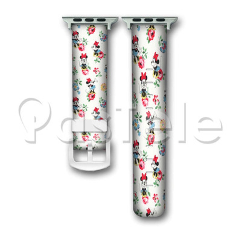 Minnie Mouse Vintage Custom Personaliez Apple Watch Band 38mm 40mm 42mm 44mm Leather