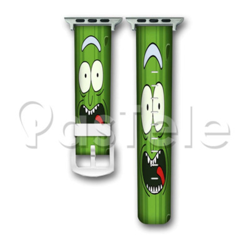 Pickle Rick Custom Personaliez Apple Watch Band 38mm 40mm 42mm 44mm Leather