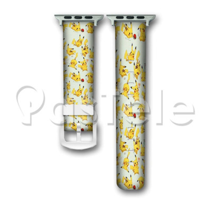 Pokemon Pikachu Custom Personaliez Apple Watch Band 38mm 40mm 42mm 44mm Leather