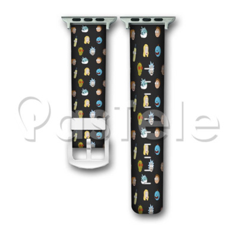 Rick and Morty 3 Custom Personaliez Apple Watch Band 38mm 40mm 42mm 44mm Leather