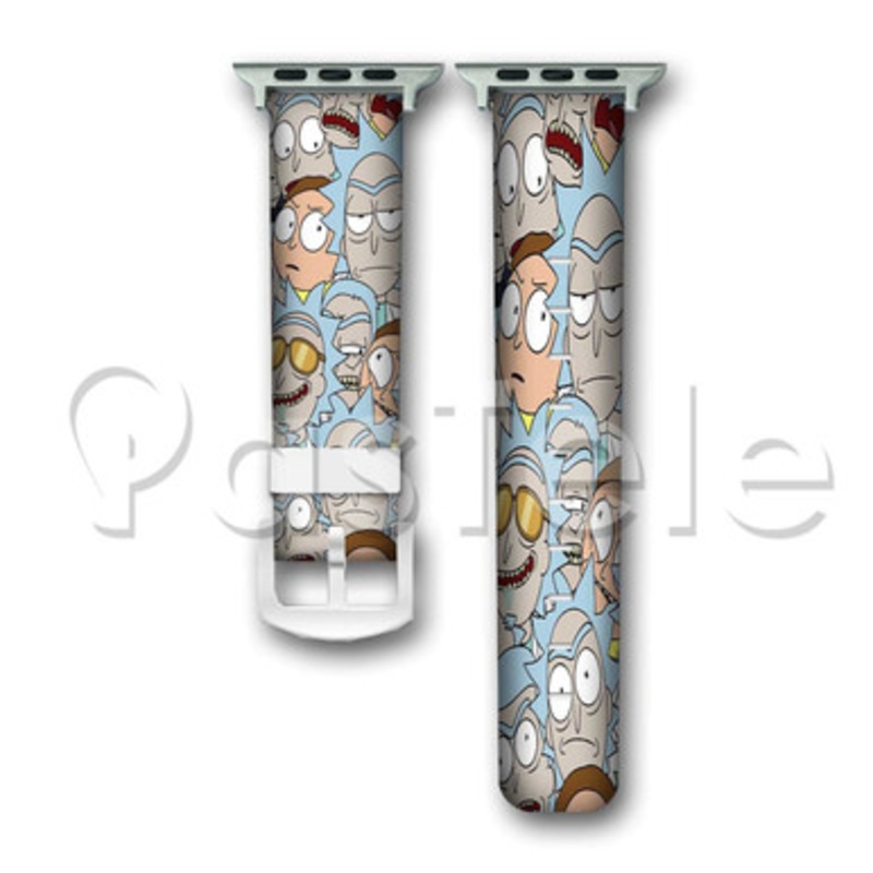 Rick and Morty Outnumbered Custom Personaliez Apple Watch Band 38mm 40mm 42mm 44mm Leather