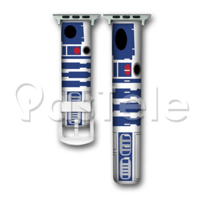Star Wars Droid R2 D2 Custom Personaliez Apple Watch Band 38mm 40mm 42mm 44mm Leather