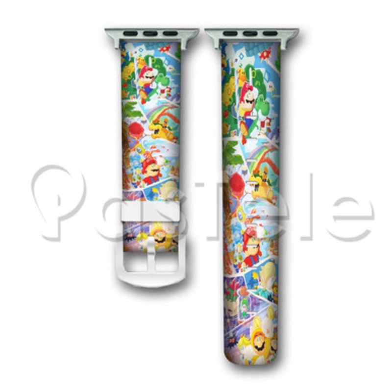 Super Mario 30 Years Custom Personaliez Apple Watch Band 38mm 40mm 42mm 44mm Leather