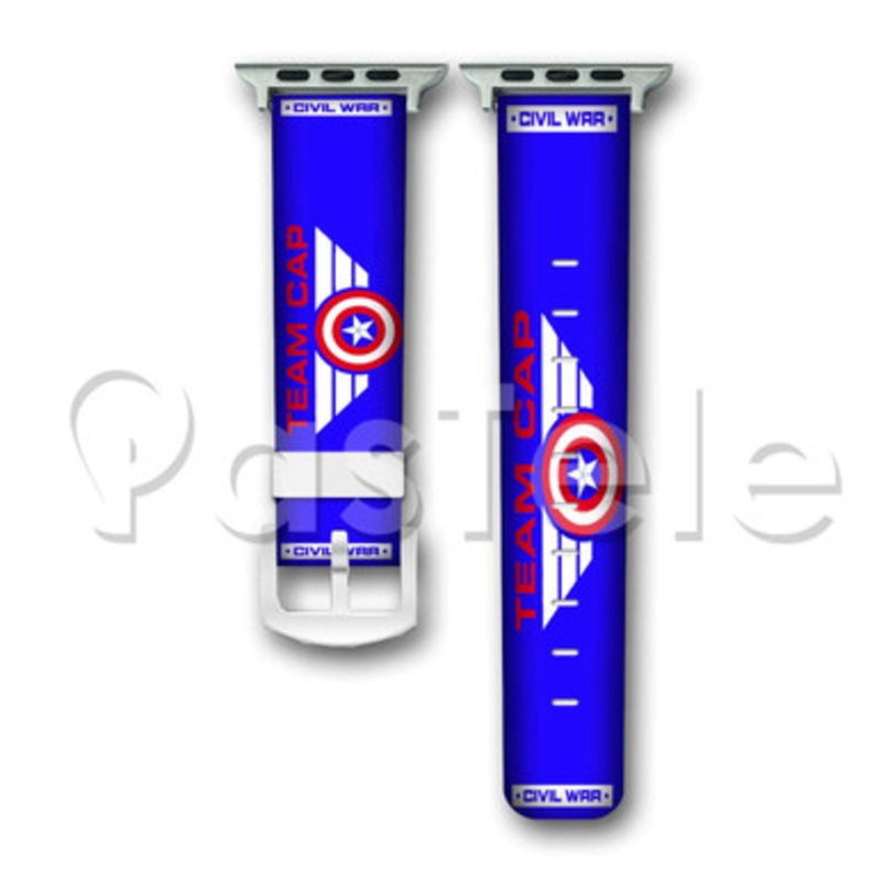 Team Captain America Civil War Custom Personaliez Apple Watch Band 38mm 40mm 42mm 44mm Leather