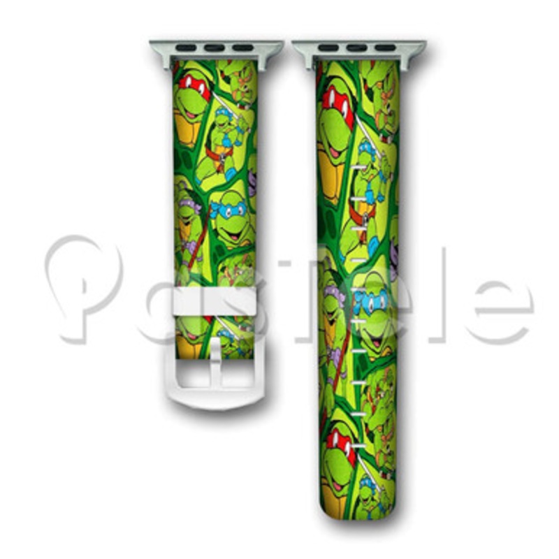 Teenage Mutant Ninja Turtles Collage Custom Personaliez Apple Watch Band 38mm 40mm 42mm 44mm Leather