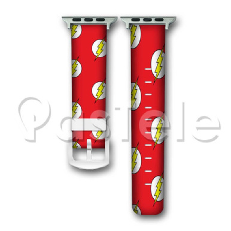 The Flash Logo Pattern Custom Personaliez Apple Watch Band 38mm 40mm 42mm 44mm Leather
