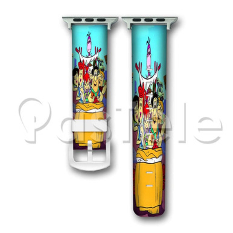 The Flintstones Animation Custom Personaliez Apple Watch Band 38mm 40mm 42mm 44mm Leather