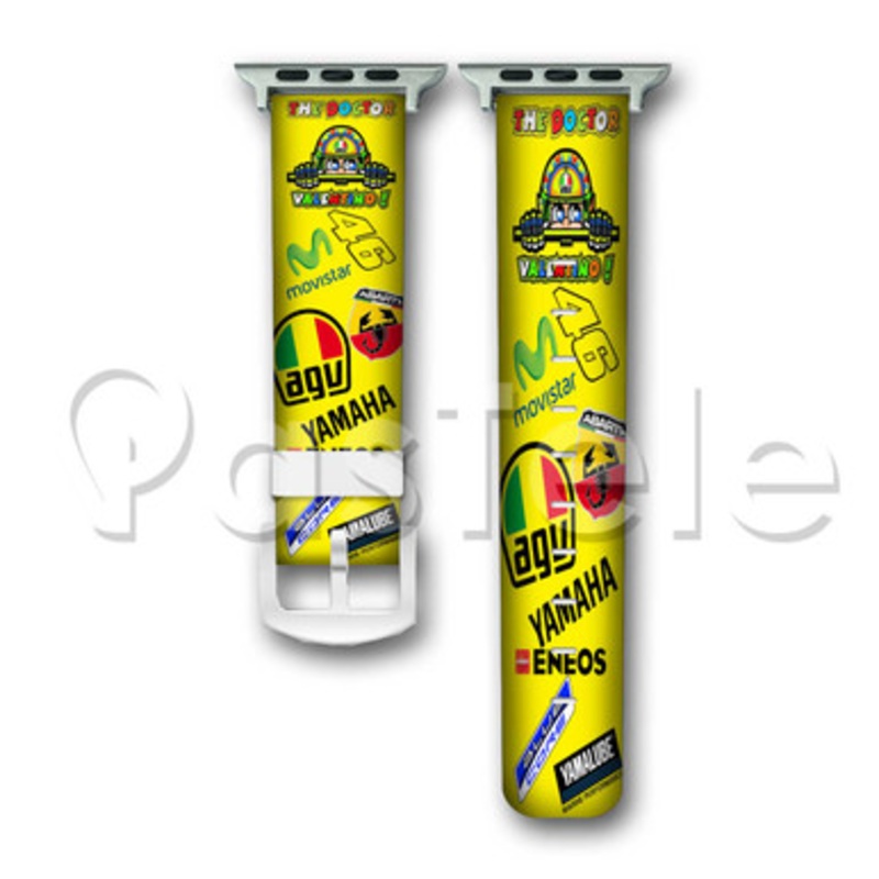 Valentino Rossi The Doctor 46 Custom Personaliez Apple Watch Band 38mm 40mm 42mm 44mm Leather