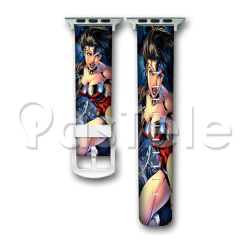 Wonder Woman DC Comics Custom Personaliez Apple Watch Band 38mm 40mm 42mm 44mm Leather