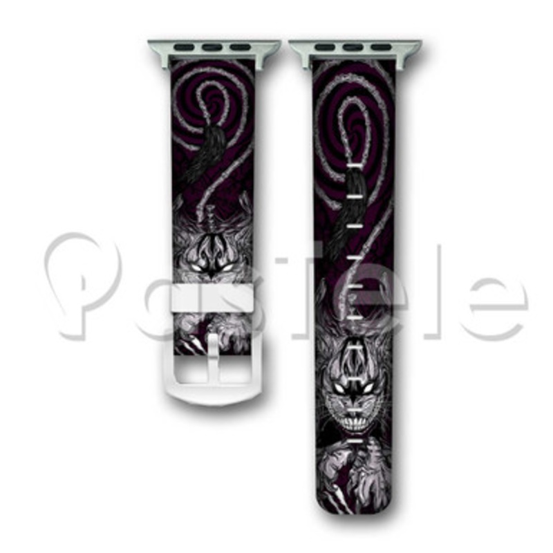 Alice In Wonderland Cat Cheshire Custom Personaliez Apple Watch Band 38mm 40mm 42mm 44mm Leather