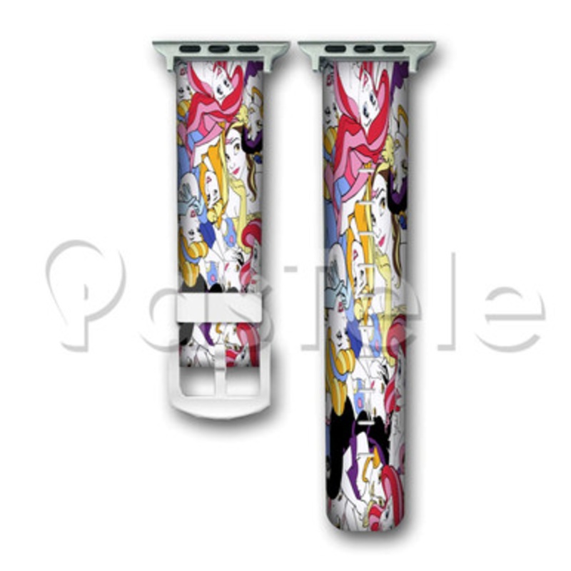 Disney Princess 2 Custom Personaliez Apple Watch Band 38mm 40mm 42mm 44mm Leather