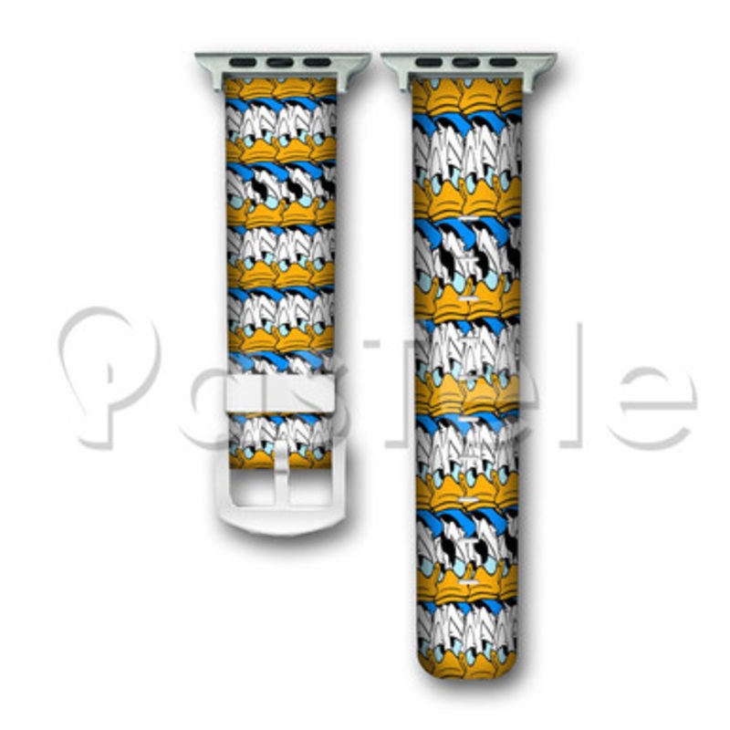 Donald Duck Face Disney Custom Personaliez Apple Watch Band 38mm 40mm 42mm 44mm Leather