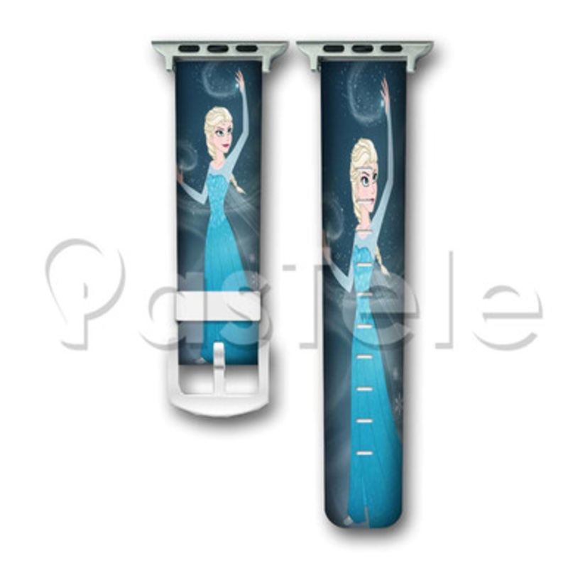 Elsa Frozen Disney Custom Personaliez Apple Watch Band 38mm 40mm 42mm 44mm Leather