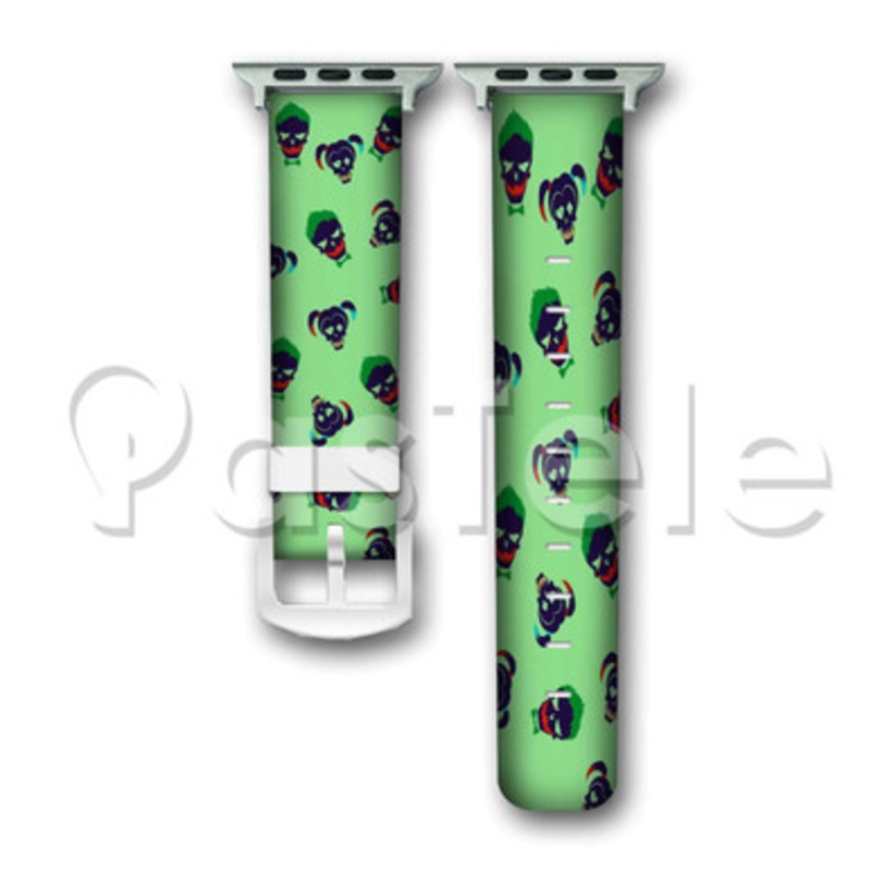 Joker and Harley Quinn Suicide Squad Custom Personaliez Apple Watch Band 38mm 40mm 42mm 44mm Leather