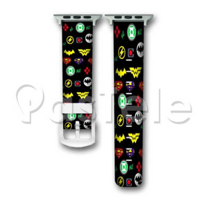 Justice League Custom Personaliez Apple Watch Band 38mm 40mm 42mm 44mm Leather