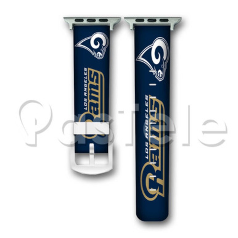 Los Angeles Rams Custom Personaliez Apple Watch Band 38mm 40mm 42mm 44mm Leather