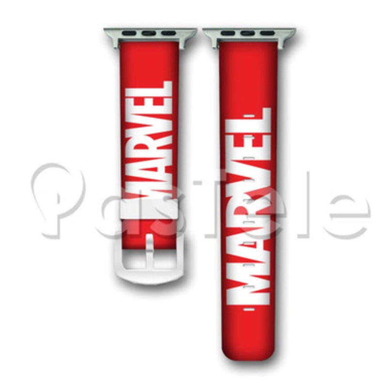 Marvel Logo Custom Personaliez Apple Watch Band 38mm 40mm 42mm 44mm Leather