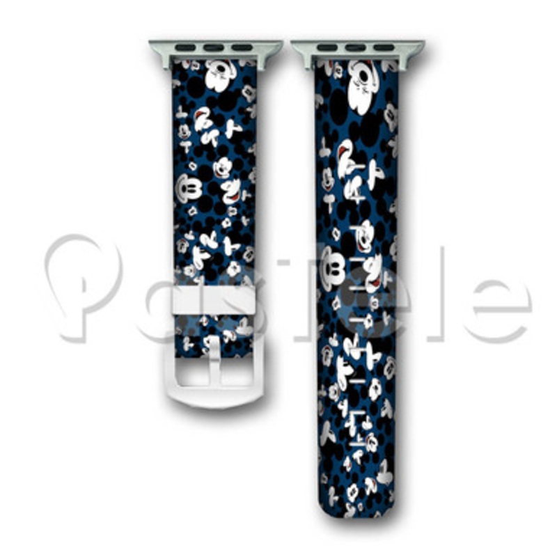 Mickey Mouse 2 Custom Personaliez Apple Watch Band 38mm 40mm 42mm 44mm Leather
