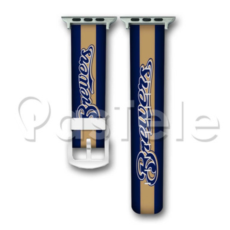 Milwaukee Brewers MLB Custom Personaliez Apple Watch Band 38mm 40mm 42mm 44mm Leather